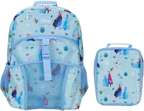 Bioworld Frozen Elsa and Anna 2-Piece 16" Kids Backpack & Lunch Box Set For School And Travel in Kuwait