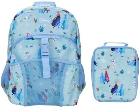 Bioworld Frozen Elsa and Anna 2-Piece 16" Kids Backpack & Lunch Box Set For School And Travel in Kuwait