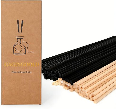 100 PCS Reed Diffuser Sticks, 11 Inch Fibre Diffuser Replacement Stick for Essential Oil Diffuser Refill, 4 mm Thick Aroma Diffuser Sticks for Home Office Bathroom Bedroom, Black & Primary in Saudi Arabia