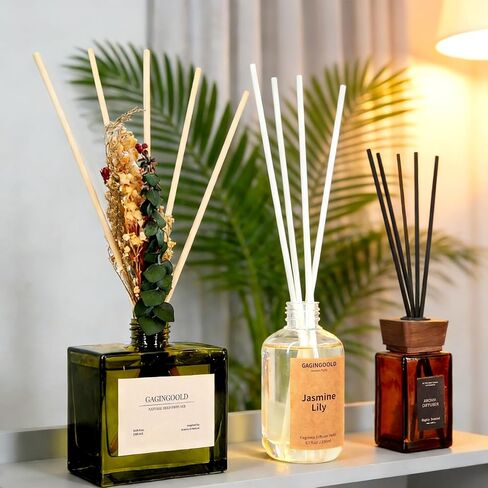100 PCS Reed Diffuser Sticks, 11 Inch Fibre Diffuser Replacement Stick for Essential Oil Diffuser Refill, 4 mm Thick Aroma Diffuser Sticks for Home Office Bathroom Bedroom, Black & Primary in Saudi Arabia