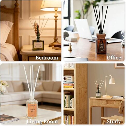 100 PCS Reed Diffuser Sticks, 11 Inch Fibre Diffuser Replacement Stick for Essential Oil Diffuser Refill, 4 mm Thick Aroma Diffuser Sticks for Home Office Bathroom Bedroom, Black & Primary in Saudi Arabia