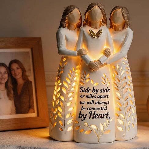 Sister Birthday from Sister, Resin Sister Figurine Light with Remote Control for Soul Sisters Bestie, Sisters' Day Gift for Best Friend(No Batteries Included) in Saudi Arabia