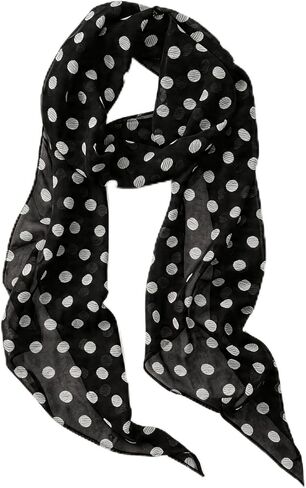 2026 Fashion Polka Dot/Leopard Chiffon Neck Scarf Women's Versatile Long Lightweight Hair Scarves Bag Belt in Kuwait