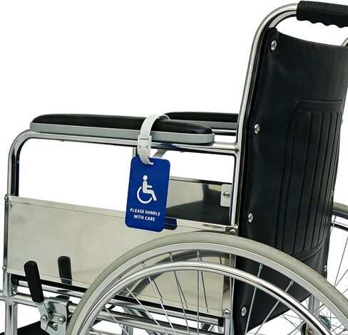 2 Pack Handicap Luggage Tag Wheelchair Tag for Travel Medical Alert Travel Tags for Walker Rollator Mobility Aid Disabled ID Placard in Kuwait
