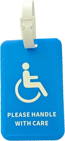 2 Pack Handicap Luggage Tag Wheelchair Tag for Travel Medical Alert Travel Tags for Walker Rollator Mobility Aid Disabled ID Placard in Kuwait
