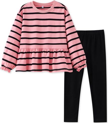 UMELOK Girls 2 Piece Playwear Set Pant and Top Sweatsuit Outfit Clothes in Saudi Arabia