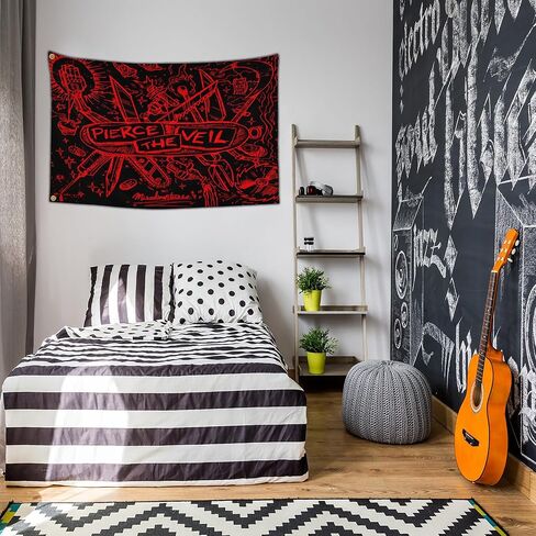 IOKEN Pierces the Veil Flag Tapestry Poster Banner 3x5 Ft Funny Flags for Teen Girls Room Bedroom College Dorm Meme Flags Man Cave Wall Art Decor Gifts in Saudi Arabia
