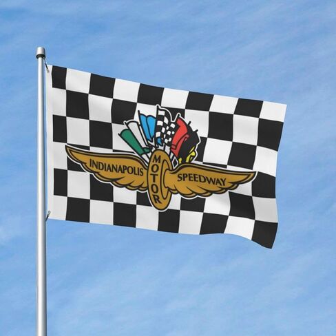3×5 FT Indy 500 Indianapolis Motor Speedway Flag Black White Checkere Garage Flags for Bedroom Room Guys College Dorm Wall Poster Banner Tapestry Decor Racing Fan Gifts in Saudi Arabia