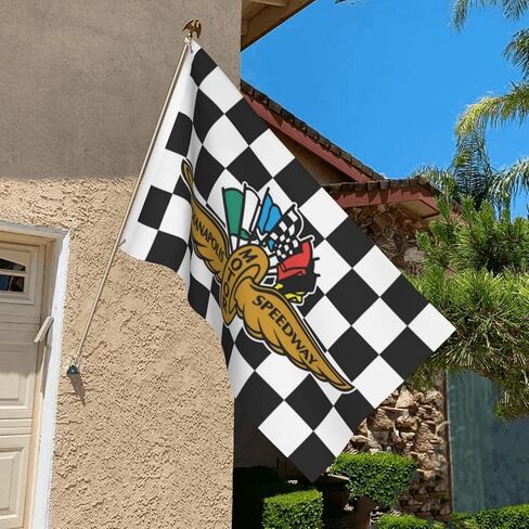 3×5 FT Indy 500 Indianapolis Motor Speedway Flag Black White Checkere Garage Flags for Bedroom Room Guys College Dorm Wall Poster Banner Tapestry Decor Racing Fan Gifts in Saudi Arabia