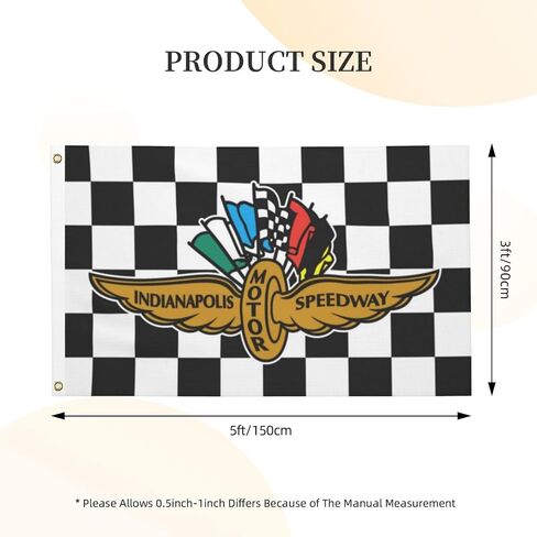 3×5 FT Indy 500 Indianapolis Motor Speedway Flag Black White Checkere Garage Flags for Bedroom Room Guys College Dorm Wall Poster Banner Tapestry Decor Racing Fan Gifts in Saudi Arabia