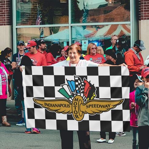 3×5 FT Indy 500 Indianapolis Motor Speedway Flag Black White Checkere Garage Flags for Bedroom Room Guys College Dorm Wall Poster Banner Tapestry Decor Racing Fan Gifts in Saudi Arabia