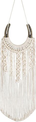 Mkono Macrame الفروسية الجدار شنقا، بوهو جدار ديكور صغير حدوة حصان Macrame المنسوجة جدار الفن الديكور، الحصان عاشق الهدايا نسيج للمنزل غرفة نوم غرفة المعيشة، العاج in Kuwait