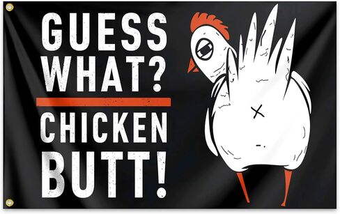 Guess What A Chicken Butt Flag 3x5 Feet Funny Chicken Flags for Teen Girls Room Guys Man Cave Wall Memes Flags for Bedroom Dorm Room College Dorm Wall Banner Tapestry Decor in Saudi Arabia