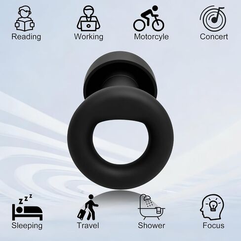 Ear Plugs for Noise Reduction–Super Soft, Reusable Hearing Protection in Flexible Silicone for Sleep, Noise Sensitivity & Flights-8 Ear Tips in XS/S/M/L–27dB Noise Cancelling–Black in Saudi Arabia