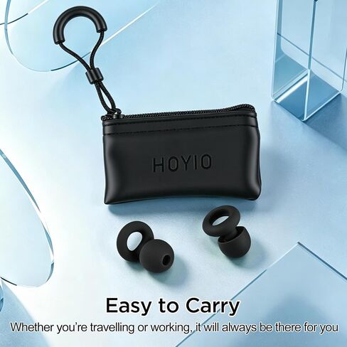 Ear Plugs for Noise Reduction–Super Soft, Reusable Hearing Protection in Flexible Silicone for Sleep, Noise Sensitivity & Flights-8 Ear Tips in XS/S/M/L–27dB Noise Cancelling–Black in Saudi Arabia