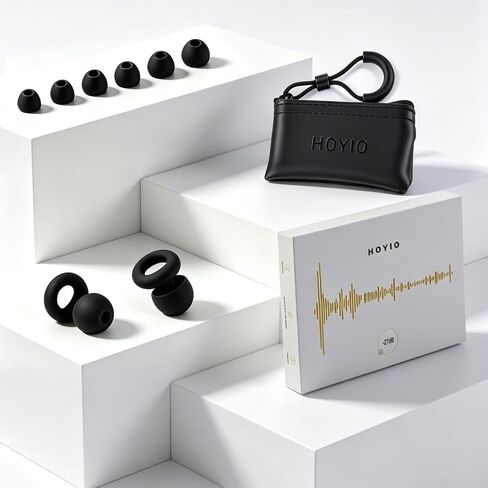 Ear Plugs for Noise Reduction–Super Soft, Reusable Hearing Protection in Flexible Silicone for Sleep, Noise Sensitivity & Flights-8 Ear Tips in XS/S/M/L–27dB Noise Cancelling–Black in Saudi Arabia