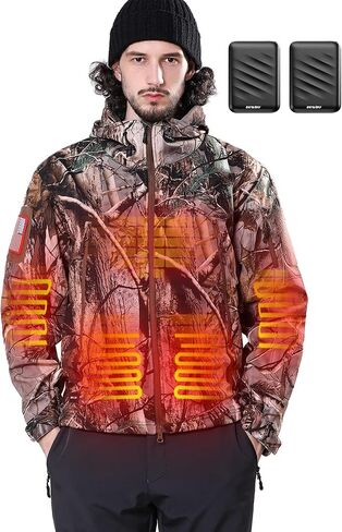 DEWBU Men's Heated Jacket (Tree, XL) with Extra 12V Battery Pack in Saudi Arabia