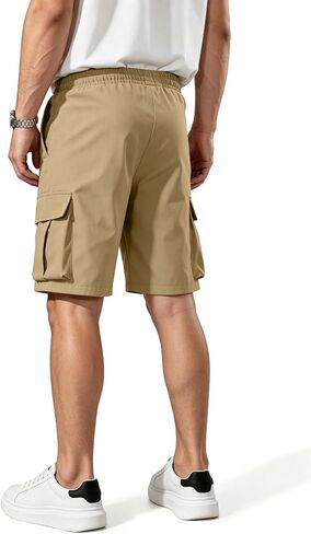 Comdecevis Men's Casual Cargo Shorts Relaxed Fit Drawstring Shorts with Multi-Pocket for Summer Work Outdoor Hiking in Kuwait