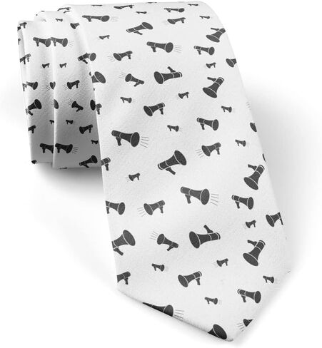 ( Megaphone Black ) Fashion Novelty Necktie, Conversation Neckwear Ties Great for Party and Events in Kuwait