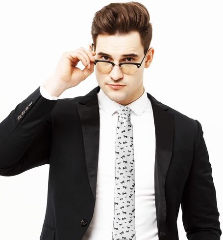 ( Megaphone Black ) Fashion Novelty Necktie, Conversation Neckwear Ties Great for Party and Events in Kuwait
