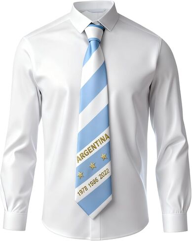 Men's Striped Necktie Argentina Flags Football Commemorative Ties Formal Novelty Tie for Suit Weddings Birthday Gift in Saudi Arabia
