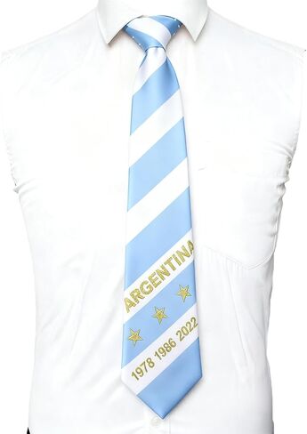 Men's Striped Necktie Argentina Flags Football Commemorative Ties Formal Novelty Tie for Suit Weddings Birthday Gift in Saudi Arabia