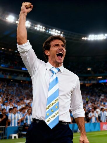 Men's Striped Necktie Argentina Flags Football Commemorative Ties Formal Novelty Tie for Suit Weddings Birthday Gift in Saudi Arabia
