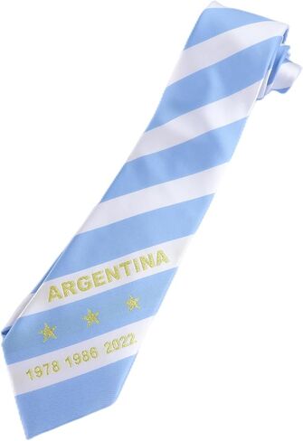 Men's Striped Necktie Argentina Flags Football Commemorative Ties Formal Novelty Tie for Suit Weddings Birthday Gift in Saudi Arabia