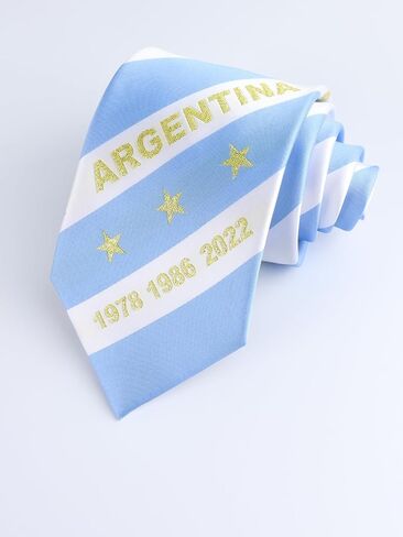Men's Striped Necktie Argentina Flags Football Commemorative Ties Formal Novelty Tie for Suit Weddings Birthday Gift in Saudi Arabia
