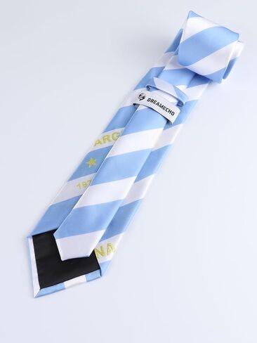 Men's Striped Necktie Argentina Flags Football Commemorative Ties Formal Novelty Tie for Suit Weddings Birthday Gift in Saudi Arabia