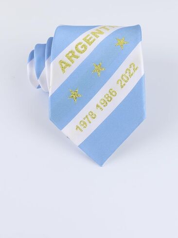 Men's Striped Necktie Argentina Flags Football Commemorative Ties Formal Novelty Tie for Suit Weddings Birthday Gift in Saudi Arabia