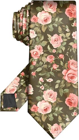 Men Ties 3.15" Neckties for Mens Cotton Printed Fashion Floral Neck Tie for Wedding Dating Party Leisure in Saudi Arabia