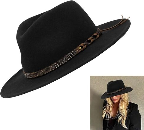 Wool Hat for Music Festival Adult Winter Autumn Windproof Hat Unisex Headwear Stage Show Jazzy Hat Party Supply in Kuwait