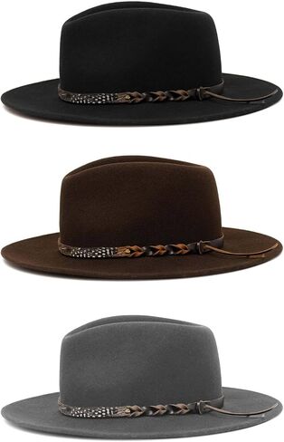 Wool Hat for Music Festival Adult Winter Autumn Windproof Hat Unisex Headwear Stage Show Jazzy Hat Party Supply in Kuwait