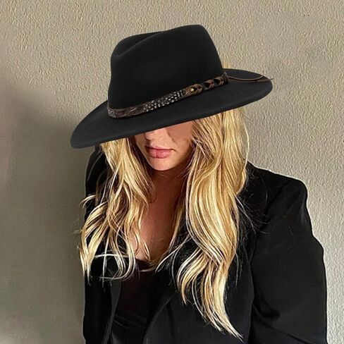 Wool Hat for Music Festival Adult Winter Autumn Windproof Hat Unisex Headwear Stage Show Jazzy Hat Party Supply in Kuwait