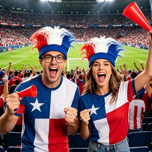 Patriotic Hairy Headband,Football Wig Hat Crazy Cheering Red White Blue Hair Hats for Adult,4th of July,Memorial Day,Independence Day,Sports Events,Halloween Troll Cosplay in Kuwait
