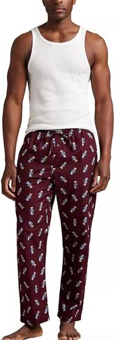 POLO RALPH LAUREN mens woven polo bear pajama pants wine x-large in Kuwait
