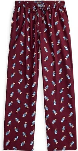 POLO RALPH LAUREN mens woven polo bear pajama pants wine x-large in Kuwait