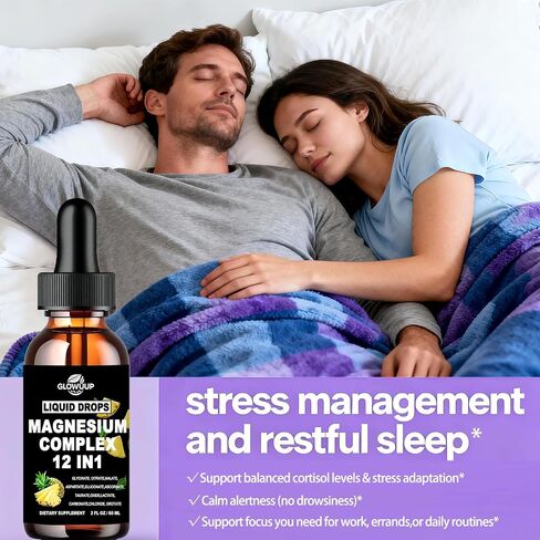 Magnesium 12 in 1 Complex 1000mg Supplement for Women & Men, High Absorption Liquid Magnesium W/Glycinate Citrate Malate Taurate Oxide Aspartate Orotate, Calm Magnesium for Sleep Muscle Heart Support in Saudi Arabia