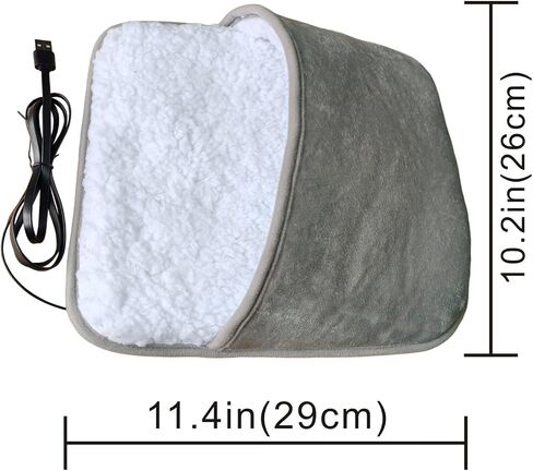 USB Warm Foot pad Plush Electric Shoes, Portable Washable Foot Warmer, Keep Your feet and Hands Warm at Home and Work; Birthday, Christmas, Valentine's Day Gifts (Brown) in Kuwait