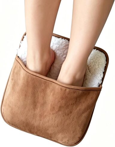USB Warm Foot pad Plush Electric Shoes, Portable Washable Foot Warmer, Keep Your feet and Hands Warm at Home and Work; Birthday, Christmas, Valentine's Day Gifts (Brown) in Kuwait