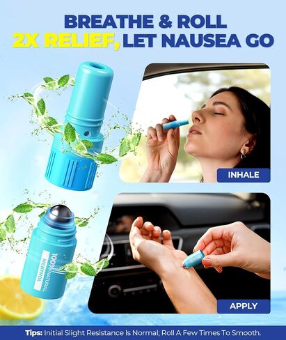 FILLOVE 1s Fast Nausea Relief Nasal Stick with 2-in-1 Motion Sickness Ease, 100% Natural Essential Oils for Pregnant Women, Non-Drowsy Travel Essentials & Cruise Essentials for Car, Airplane in Saudi Arabia