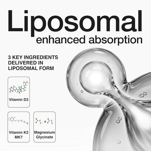 Toniiq 10,000 IU Liposomal Vitamin D3 K2 مكمل المغنيسيوم - 200mcg All-Trans MK-7 و300mg Liposomal Magnesium Glycinate - مع الزنك والبورون - نباتي - تم اختباره من قبل طرف ثالث - 120 كبسولة in Kuwait