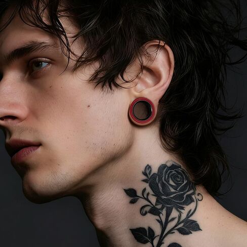 2PCS Ear Gauges Double Layer Design with 316L Steel Inner Ring & PLA Outer Ring Hypoallergenic Dual-Material Expanders Lightweight & Breathable Ear Plugs for Stretched Ears in Kuwait