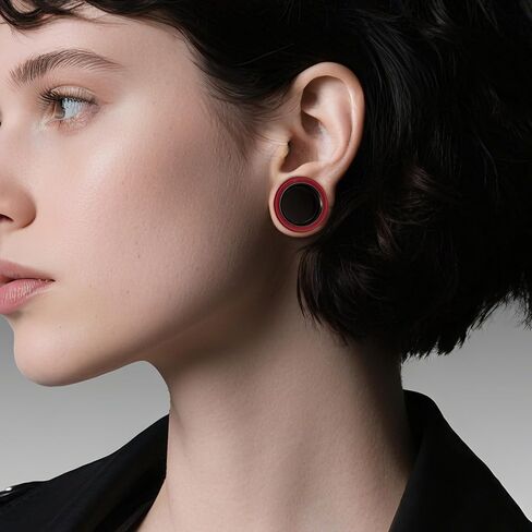 2PCS Ear Gauges Double Layer Design with 316L Steel Inner Ring & PLA Outer Ring Hypoallergenic Dual-Material Expanders Lightweight & Breathable Ear Plugs for Stretched Ears in Kuwait