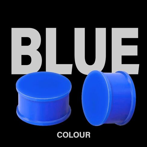 2PCS Colored Ear Gauges Solid Silicone Ear Plugs Double Flared Flesh Stretchers Expander Body Piercing Jewelry for Women Men 8G-1&1/2" 3-38mm in Saudi Arabia