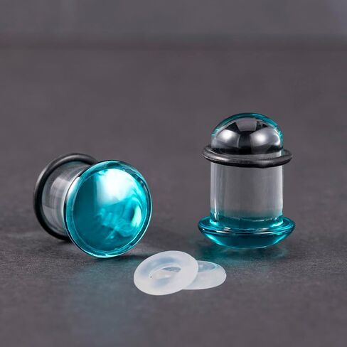 2 PCS Glass Ear Stretching Kit Glass Ear Plugs Tunnels Set (3mm-25mm) Complete Ear Gauge Kit for Safe & Comfortable Stretching Hypoallergenic Body Jewelry for Men & Women in Kuwait