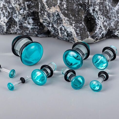 2 PCS Glass Ear Stretching Kit Glass Ear Plugs Tunnels Set (3mm-25mm) Complete Ear Gauge Kit for Safe & Comfortable Stretching Hypoallergenic Body Jewelry for Men & Women in Kuwait