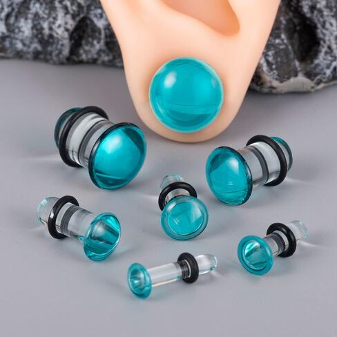 2 PCS Glass Ear Stretching Kit Glass Ear Plugs Tunnels Set (3mm-25mm) Complete Ear Gauge Kit for Safe & Comfortable Stretching Hypoallergenic Body Jewelry for Men & Women in Kuwait