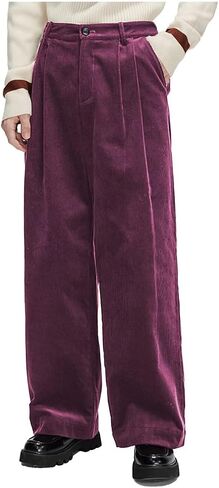 Men's Corduroy Pleated Front Dress Pants Vintage Loose Fit Old Money Business Casual Long Trousers in Saudi Arabia